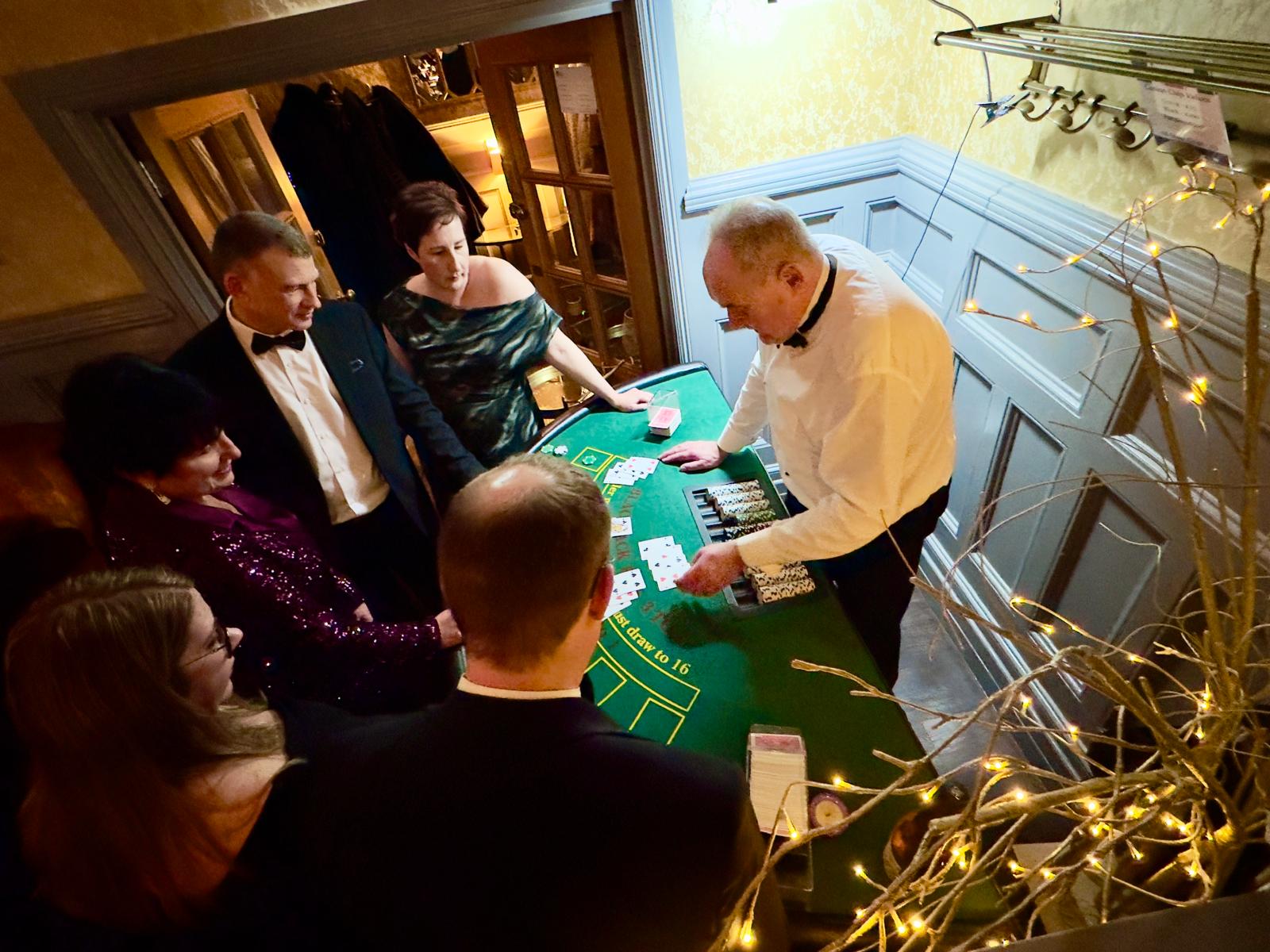 Guests enjoying a specially arranged casino table at 3 St Peter's